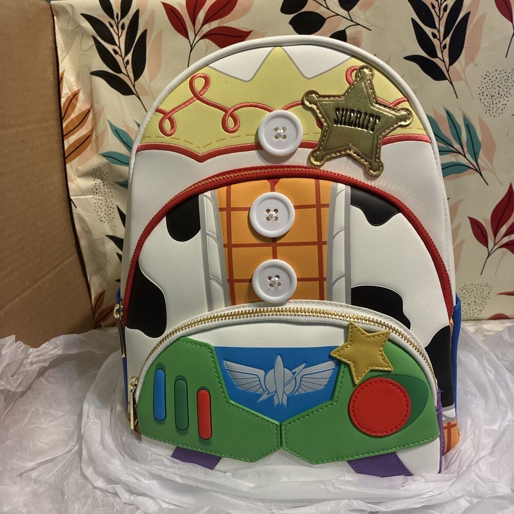 Toy Story 5 Triple Pocket Mini Backpack by Loungefly Multi-Color NWT